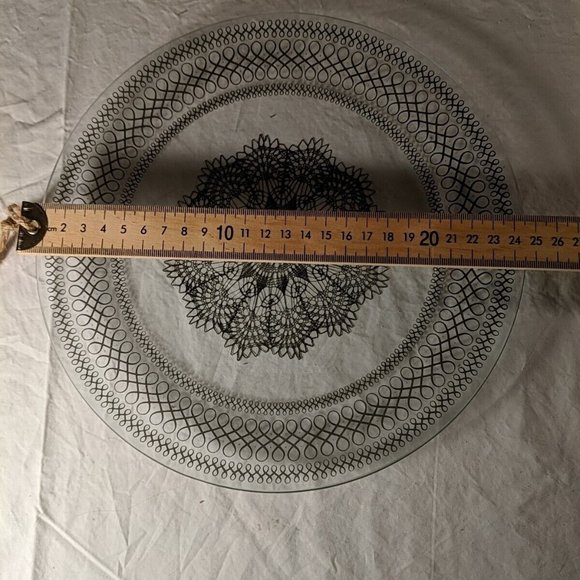 1951 Chance Glass Serving Plate and 6 dessert plates, set of 7 Black Lace - Picture 13 of 13